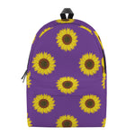 Purple Sunflower Pattern Print Backpack