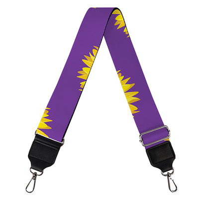 Purple Sunflower Pattern Print Bag Strap