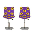 Purple Sunflower Pattern Print Bar Stool Covers