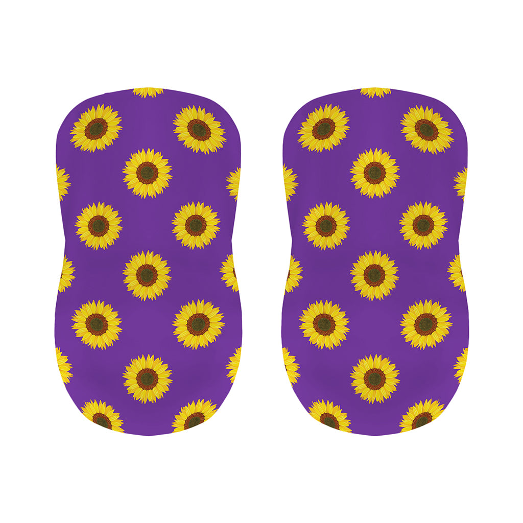 Purple Sunflower Pattern Print Bar Stool Covers