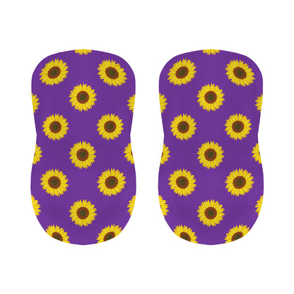 Purple Sunflower Pattern Print Bar Stool Covers