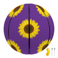 Purple Sunflower Pattern Print Basketball