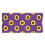 Purple Sunflower Pattern Print Beach Towel