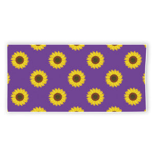 Purple Sunflower Pattern Print Beach Towel