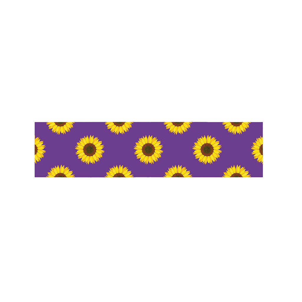 Purple Sunflower Pattern Print Bed Runner