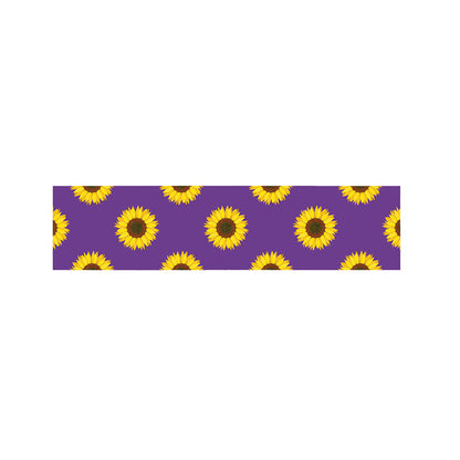 Purple Sunflower Pattern Print Bed Runner