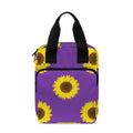 Purple Sunflower Pattern Print Bible Tote Bag
