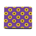 Purple Sunflower Pattern Print Bifold Wallet