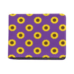 Purple Sunflower Pattern Print Bifold Wallet