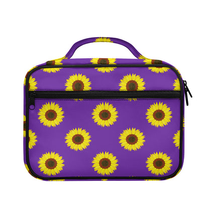Purple Sunflower Pattern Print Briefcase Bible Bag