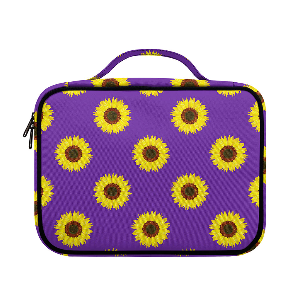 Purple Sunflower Pattern Print Briefcase Bible Bag