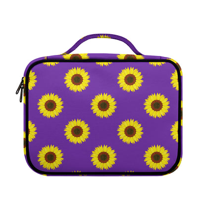 Purple Sunflower Pattern Print Briefcase Bible Bag