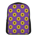 Purple Sunflower Pattern Print Casual Backpack