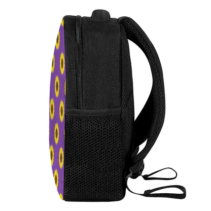 Purple Sunflower Pattern Print Casual Backpack