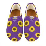 Purple Sunflower Pattern Print Casual Shoes