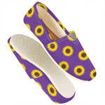 Purple Sunflower Pattern Print Casual Shoes