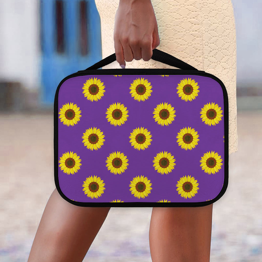Purple Sunflower Pattern Print Classic Bible Case