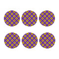 Purple Sunflower Pattern Print Coaster Set