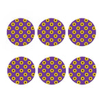 Purple Sunflower Pattern Print Coaster Set