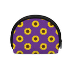 Purple Sunflower Pattern Print Coin Purse