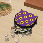Purple Sunflower Pattern Print Coin Purse