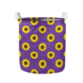 Purple Sunflower Pattern Print Collapsible Laundry Basket