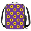Purple Sunflower Pattern Print Crossbody Lunch Bag