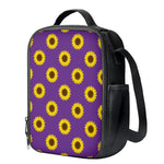 Purple Sunflower Pattern Print Crossbody Lunch Bag