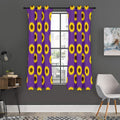 Purple Sunflower Pattern Print Grommet Curtain Panels