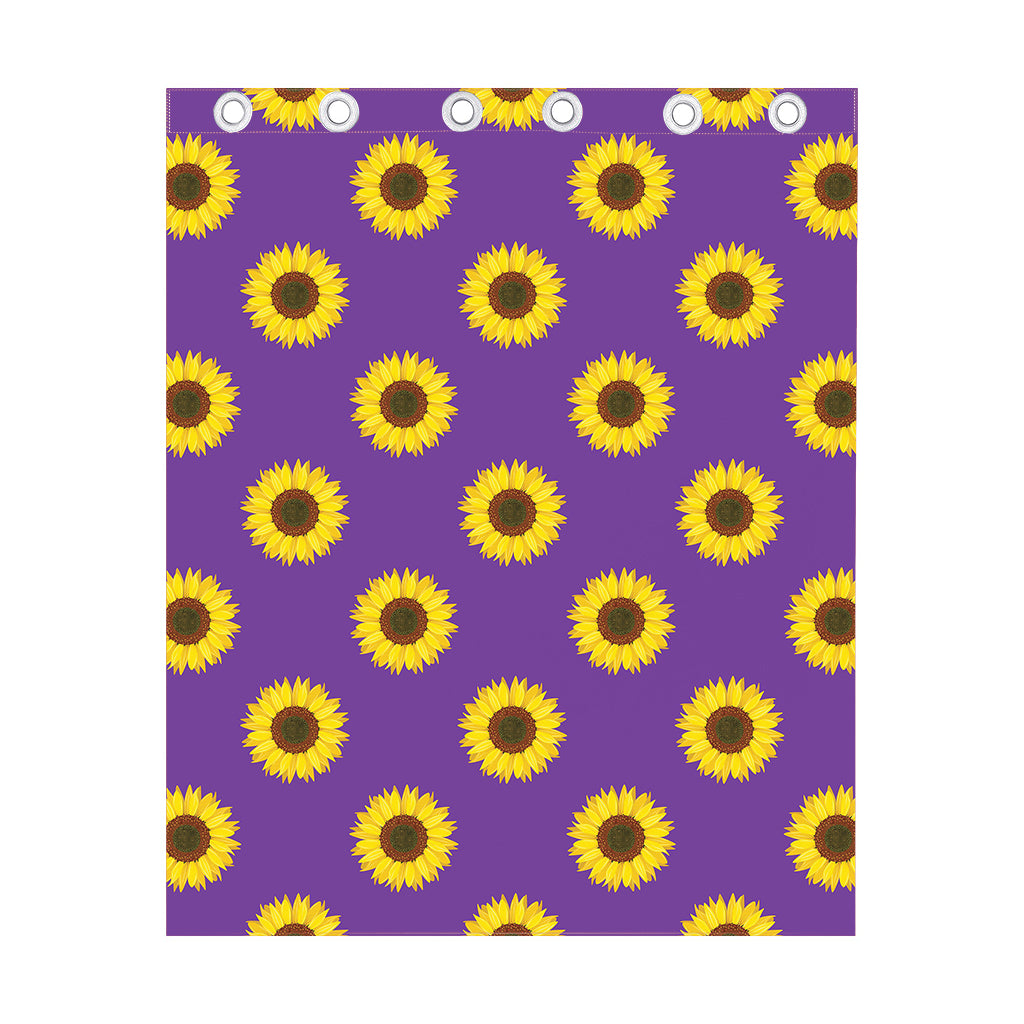 Purple Sunflower Pattern Print Curtain