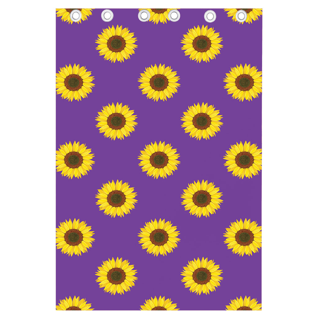 Purple Sunflower Pattern Print Curtain