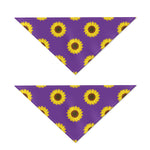 Purple Sunflower Pattern Print Dog Bandana