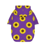 Purple Sunflower Pattern Print Dog Zip Up Hoodie