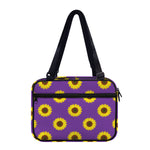 Purple Sunflower Pattern Print Double Strap Bible Bag