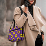 Purple Sunflower Pattern Print Double Strap Bible Bag