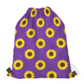 Purple Sunflower Pattern Print Drawstring Bag