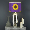 Purple Sunflower Pattern Print Drum Lamp Shade