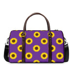 Purple Sunflower Pattern Print Duffle Bag