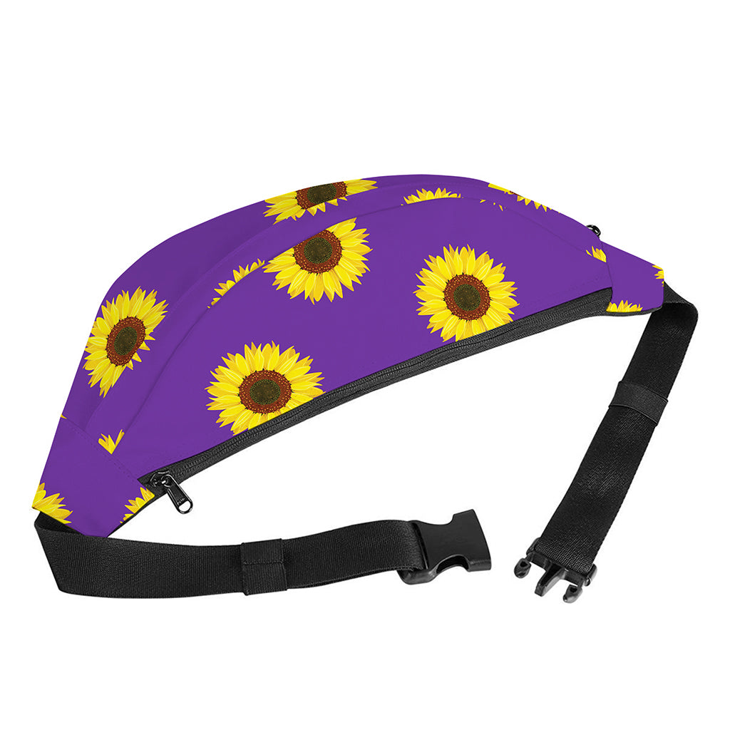 Purple Sunflower Pattern Print Fanny Pack
