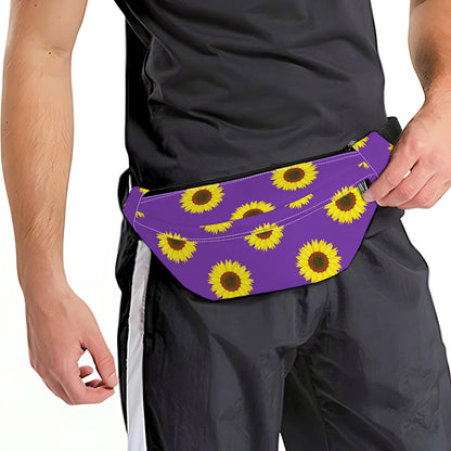 Purple Sunflower Pattern Print Fanny Pack