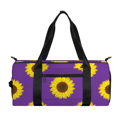 Purple Sunflower Pattern Print Gym Bag
