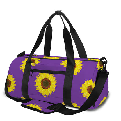 Purple Sunflower Pattern Print Gym Bag