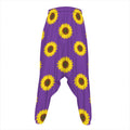 Purple Sunflower Pattern Print Hammer Pants