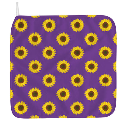 Purple Sunflower Pattern Print Hand Towel