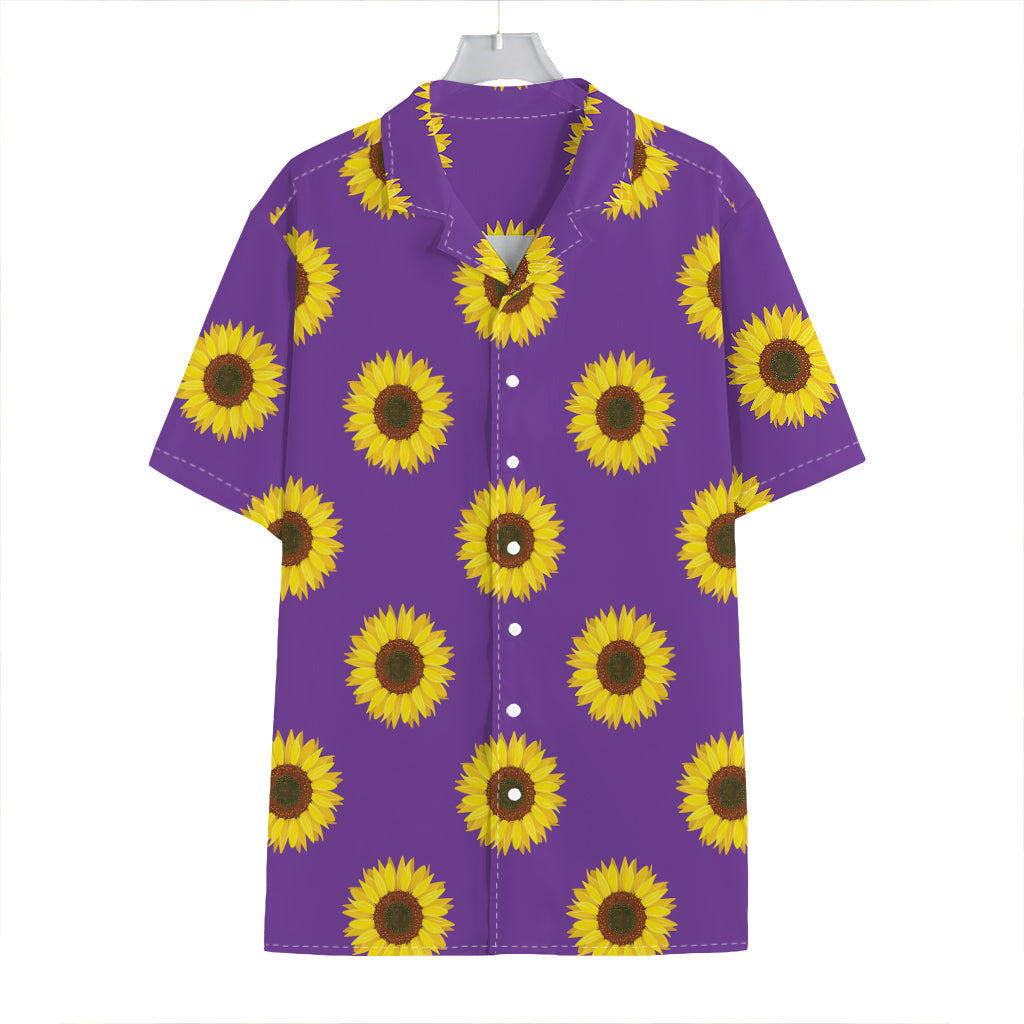 Purple Sunflower Pattern Print Hawaiian Shirt