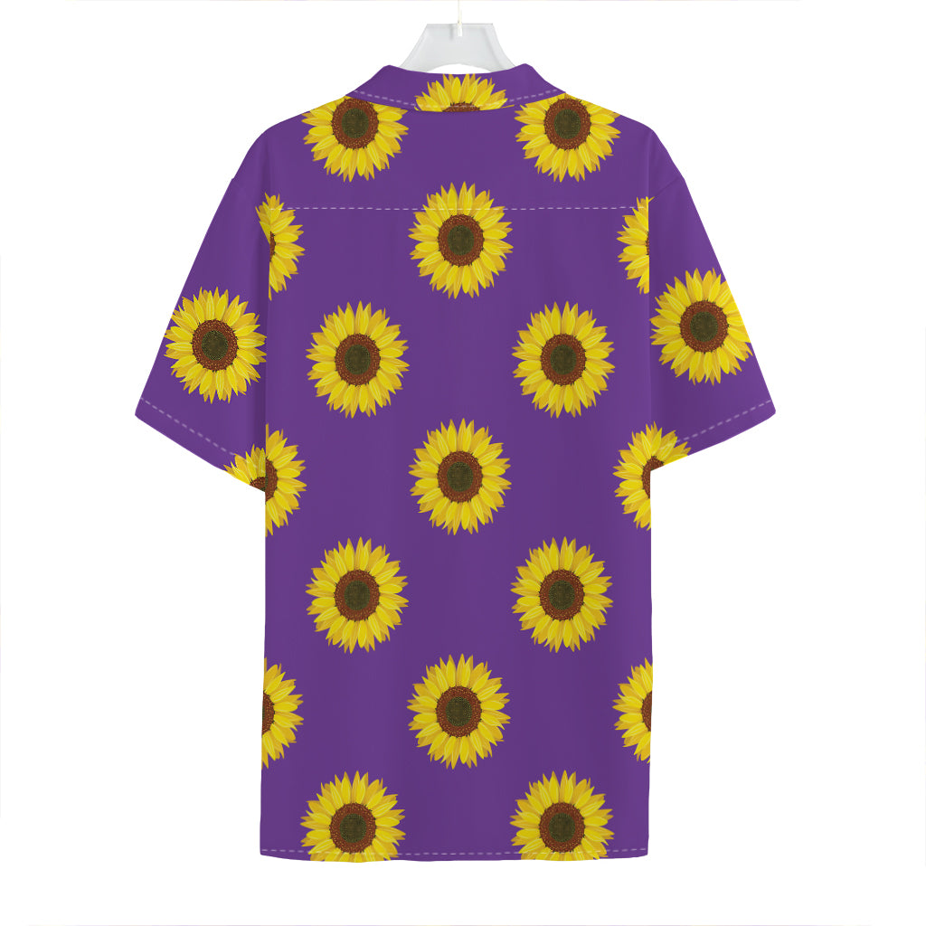 Purple Sunflower Pattern Print Hawaiian Shirt