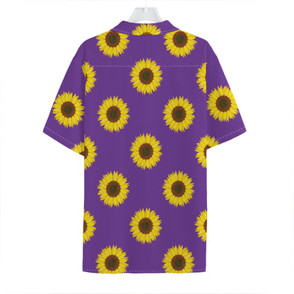 Purple Sunflower Pattern Print Hawaiian Shirt