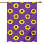 Purple Sunflower Pattern Print House Flag