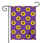 Purple Sunflower Pattern Print House Flag
