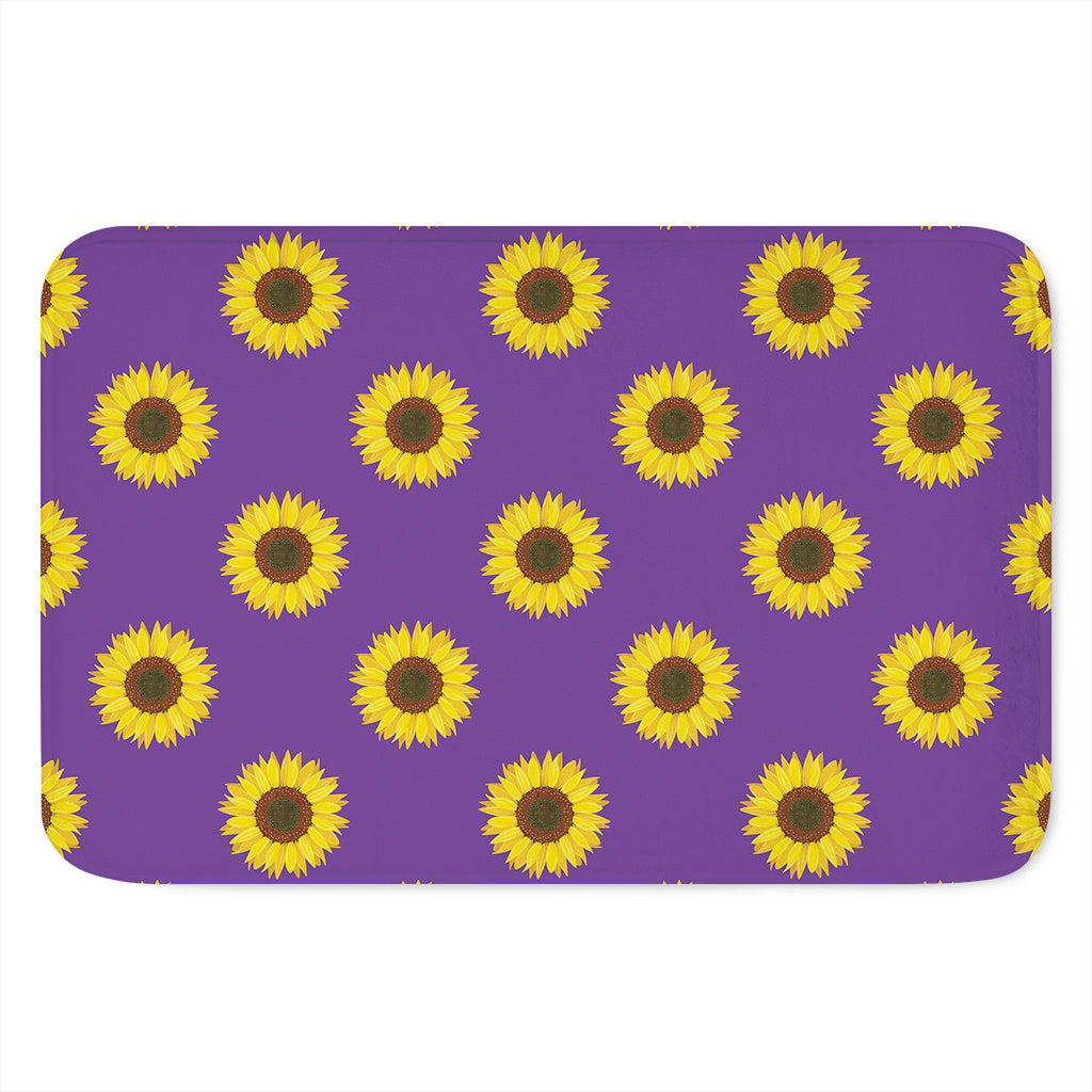 Purple Sunflower Pattern Print Indoor Door Mat